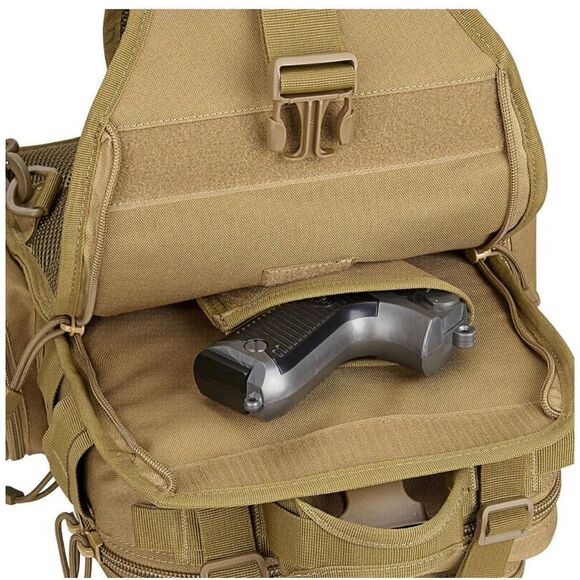 Tactical EDC Sling Bag Backpack with Pistol Holster Military Shoulder Backpack - Picture 6 of 11